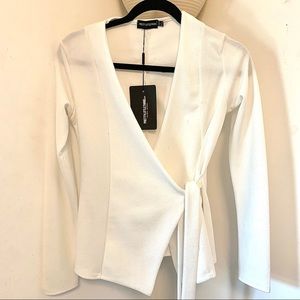 PrettyLittleThing Tie Side Belted Shirt/Blazer